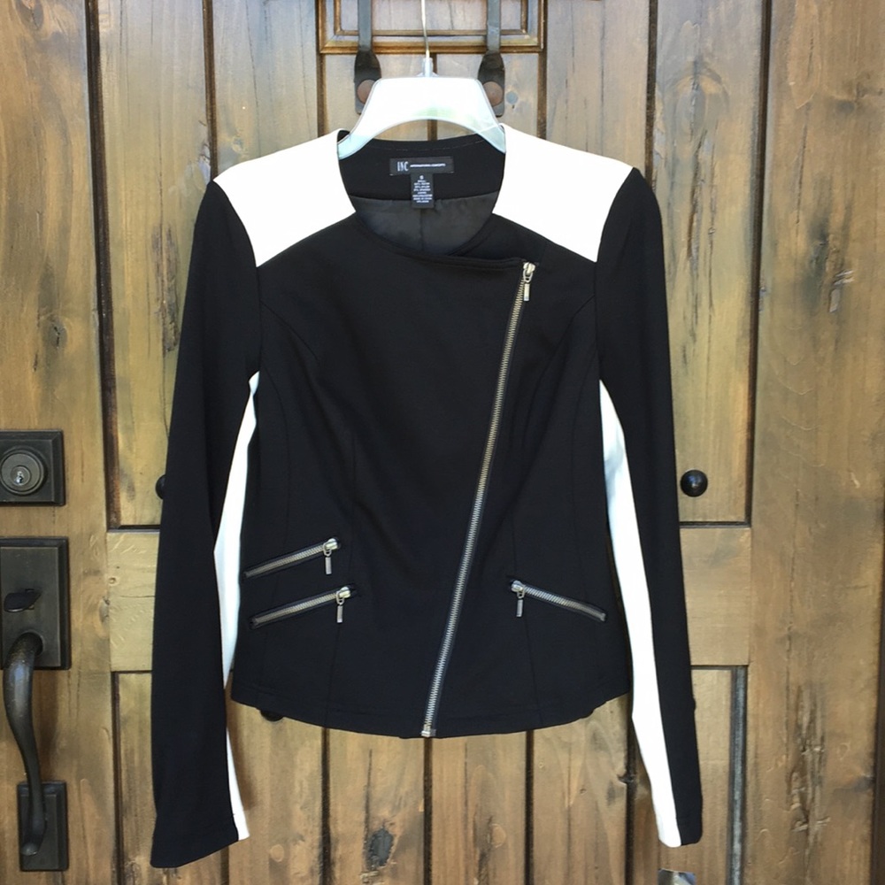 INC Ponte-Knit Color Block Jacket S - Picture 3 of 8